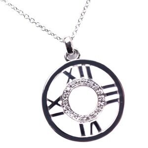 Tiffany Atlas Necklace Open Medallion Diamonds White SA